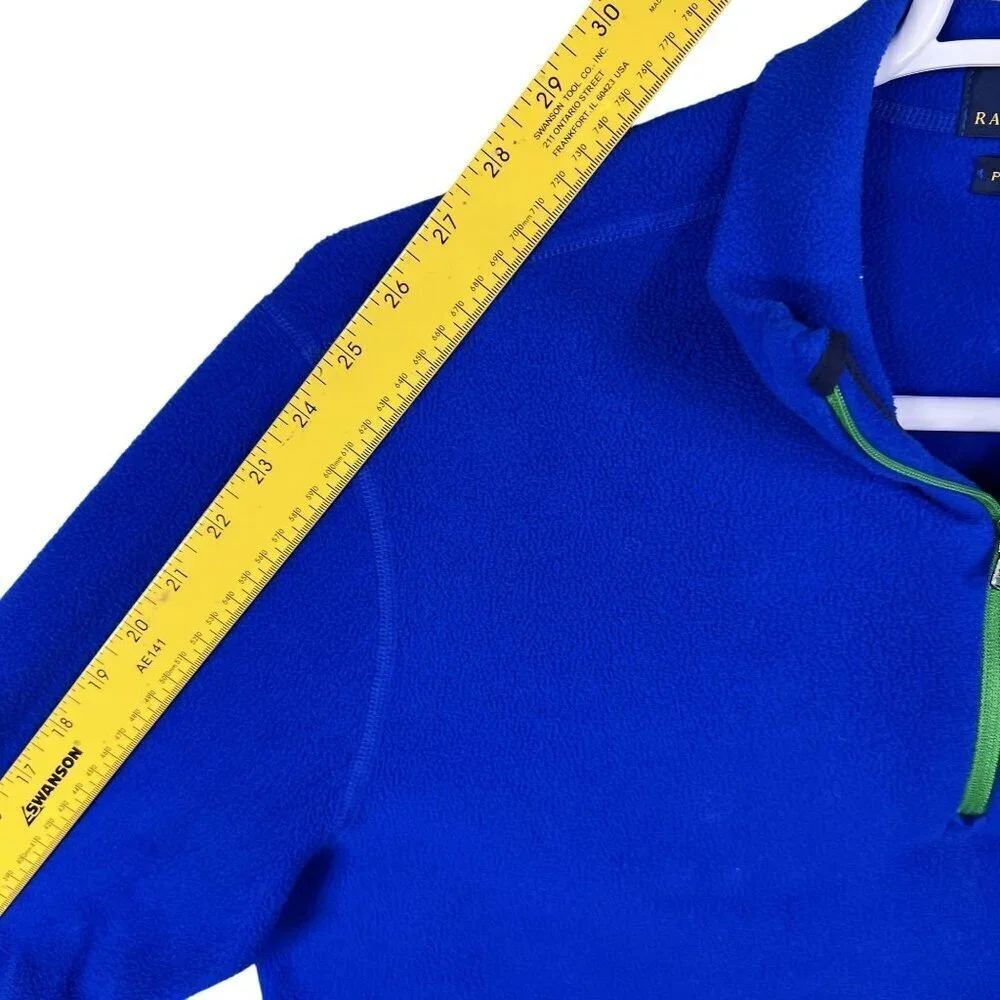 Polo Ralph Lauren Performance Men M 1/4 Zip Fleece Blue Pullover Logo Athleisure
